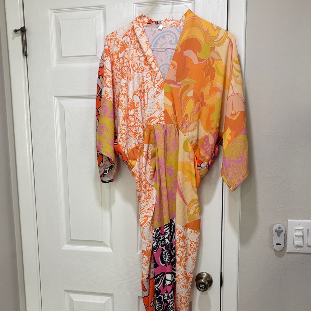 SHEIN Multicolor Abstract Midi Dress